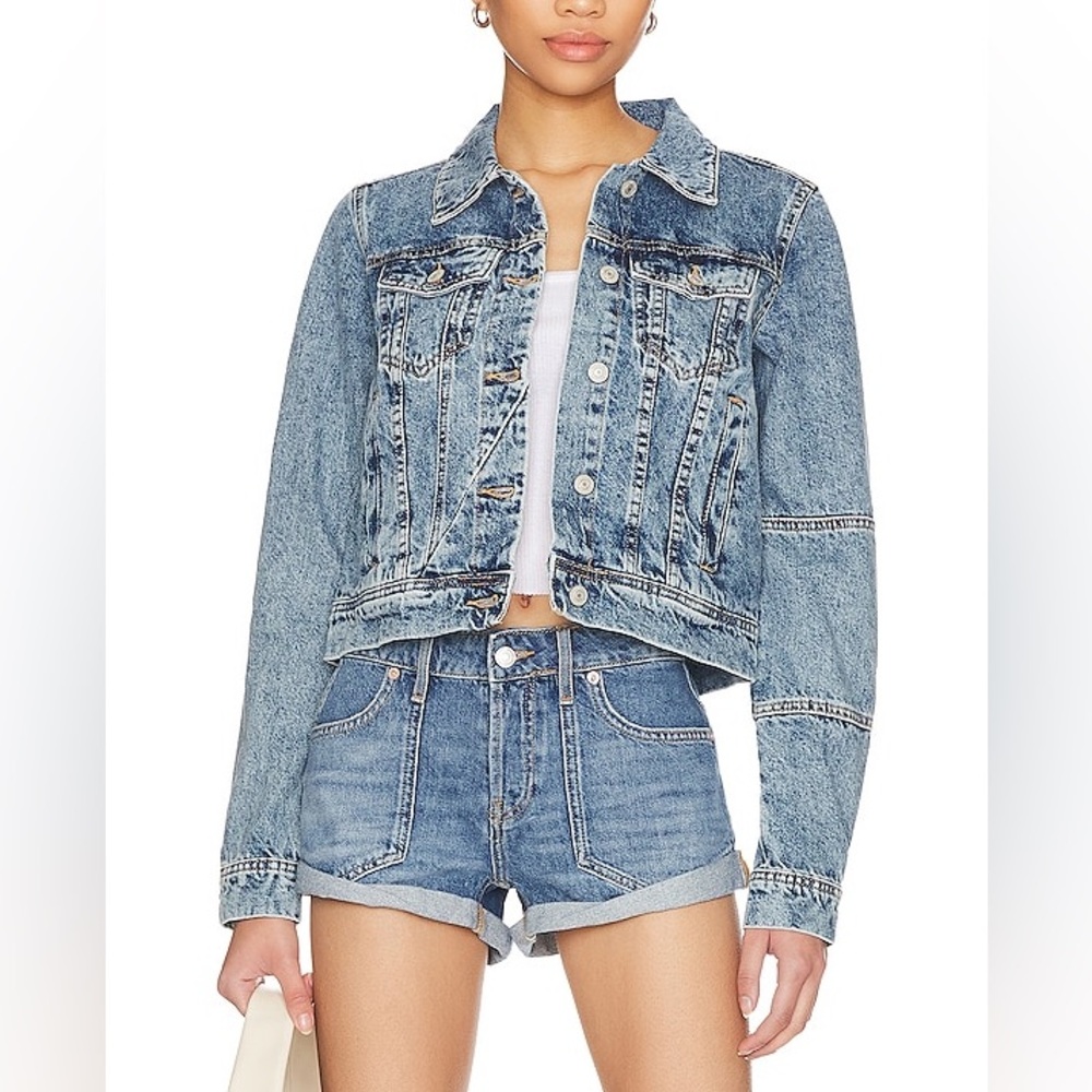 FREE PEOPLE Light Blue Denim Jacket - Size Small